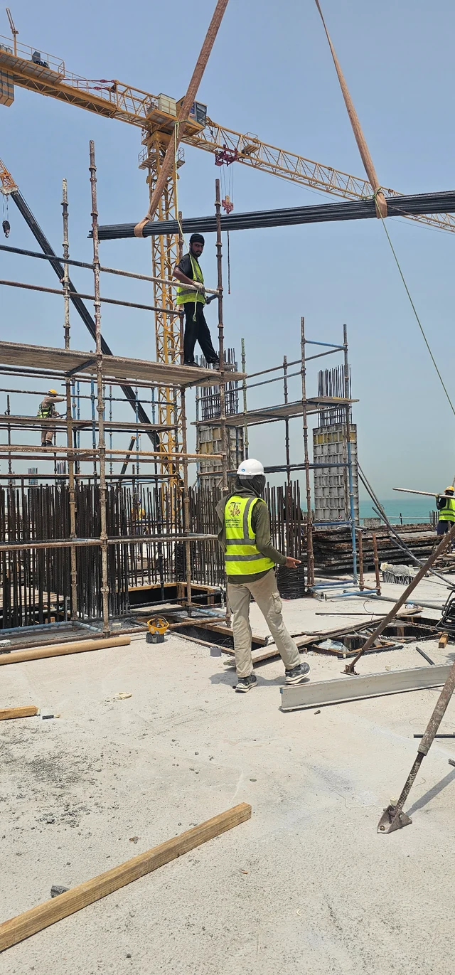 Site lifting work — supplied project photograph